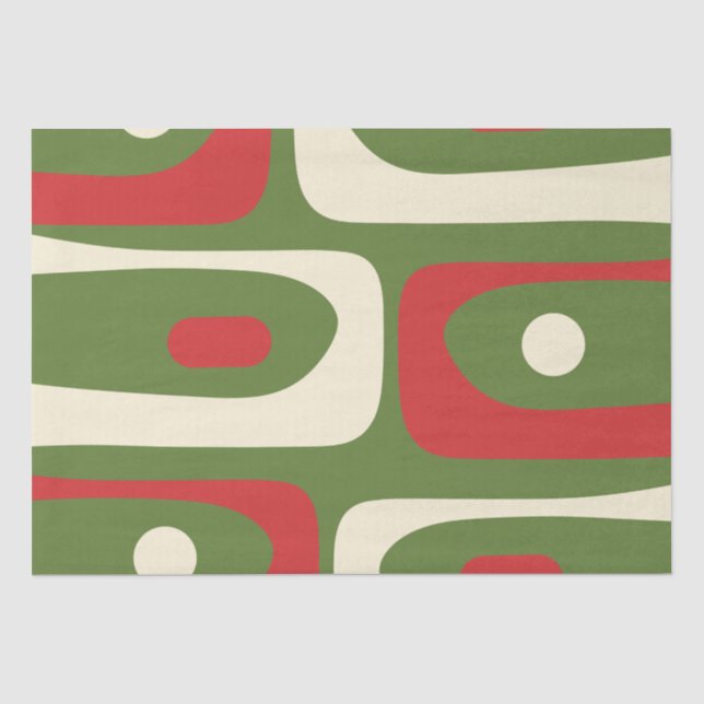 Retro Minimalistisch Mitte des Jahrhunderts Weihna Seidenpapier (Vorderseite)