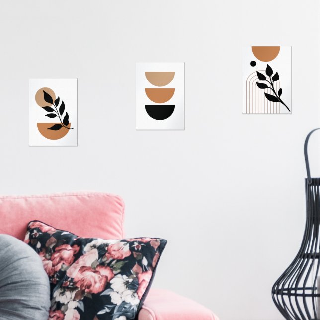 Retro Minimalistische Mauer Kunst - Set 3 (Wohnzimmer)
