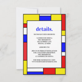 Retro-Minimalistische Primärfarben RSVP Karte
