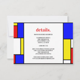 Retro-Minimalistische Primärfarben RSVP Karte