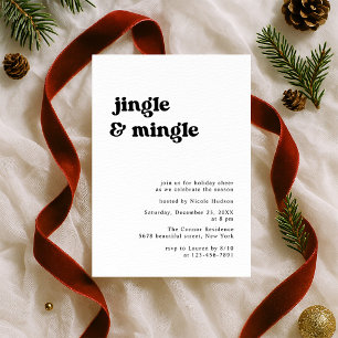 Retro-Minimalistische Weihnachtsfeier mit Jingle u Einladung