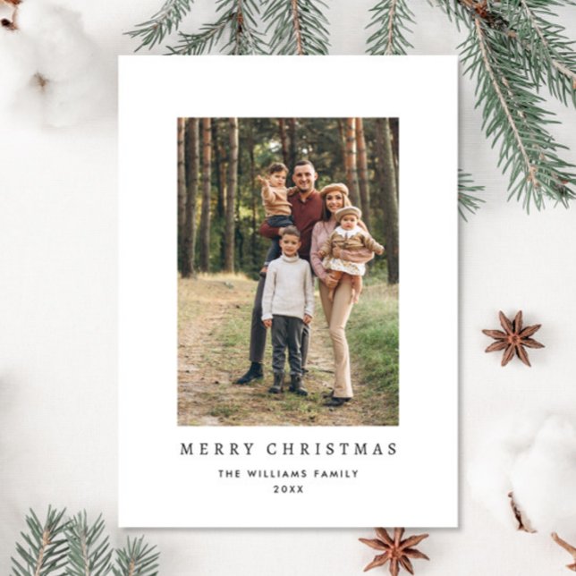 Retro Minimalistische Weihnachtskarte FOTO Magnetk Magnetkarte (Von Creator hochgeladen)