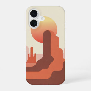 Retro-minimalistische Wüstenkuppe iPhone 16 Hülle