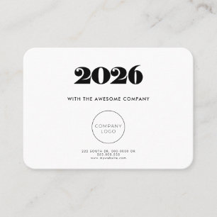 Retro minimalistischer Kalender 2025 - Unternehmen Visitenkarte