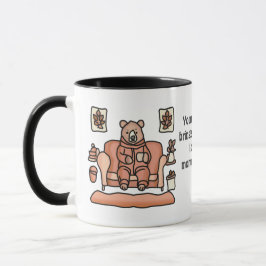 Retro Minimalistischer Niedlicher entspannter Bär  Tasse