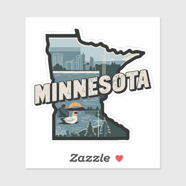 Retro Minnesota Sticker (Blatt)
