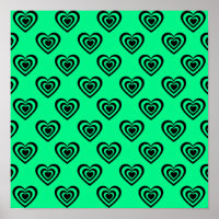 Retro Mint Green Hypnotic Herzmuster