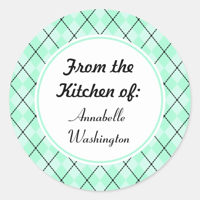 Retro Mint Kitchen Stickers (Vorderseite)