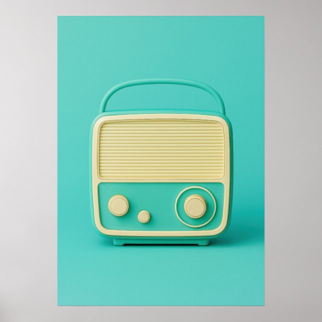 Retro Mint Radio Pop Art Poster (Vorne)