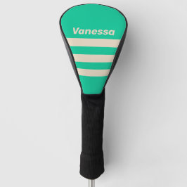 Retro Mint Three Across Striping with Name Golf Headcover