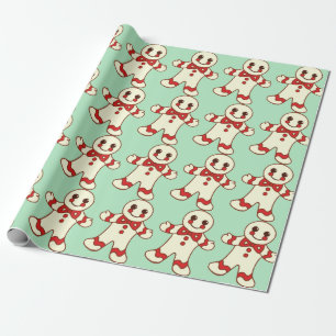 Retro Mint Weihnachtskochtopf Geschenkpapier