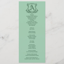 Retro-Minze-Leaf- und Floral-Monogramm-Hochzeit Programm