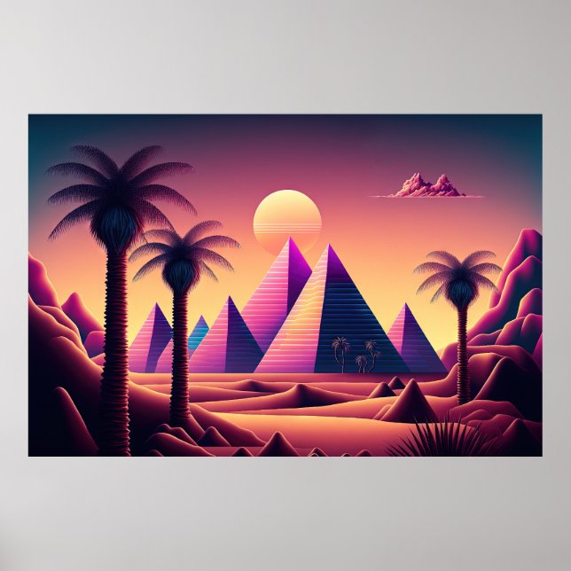 Retro Mirage: Eine Synthwave-Reise Poster (Vorne)