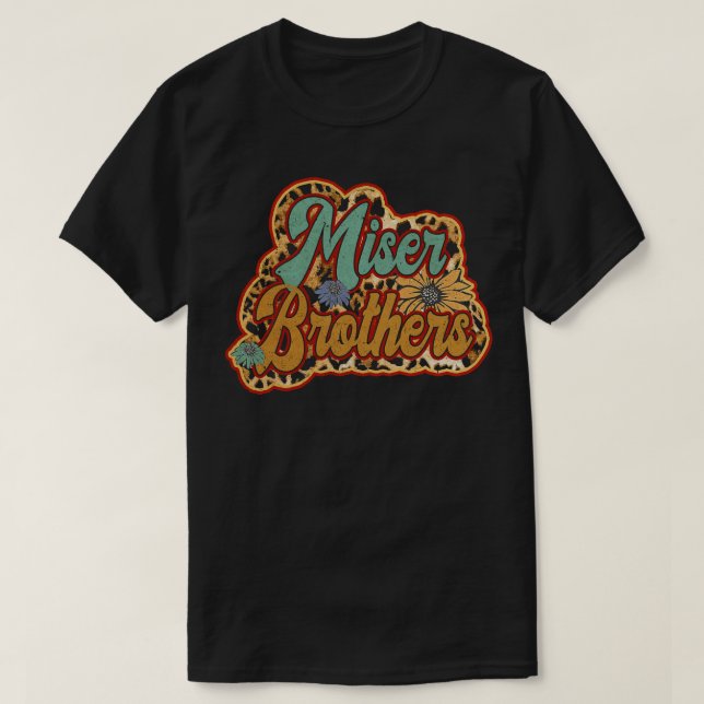 Retro Miser Geschenke Name Brüder Blume Personaliz T-Shirt (Design vorne)