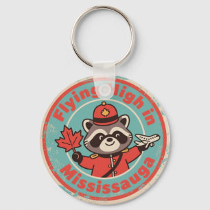 Retro Mississauga Waschbär Mountie Schlüsselanhänger