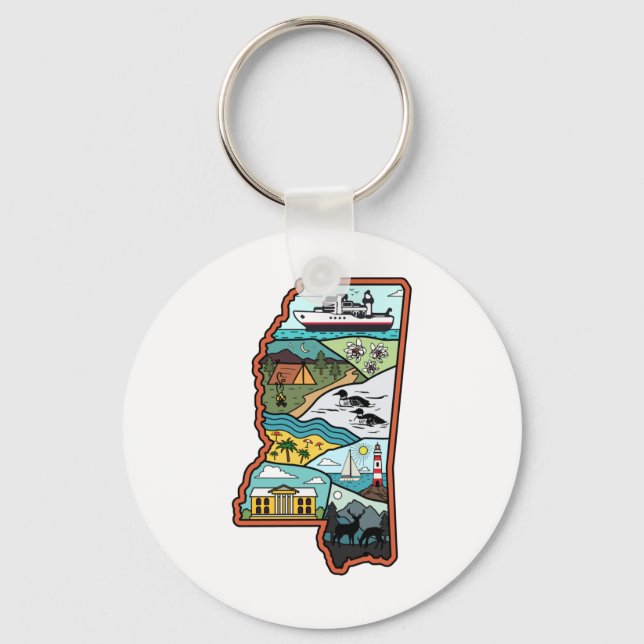 Retro Mississippi Schlüsselanhänger (Vorderseite)