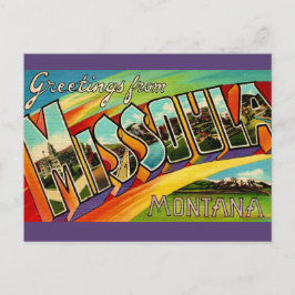 Retro Missoula MT Postkarte