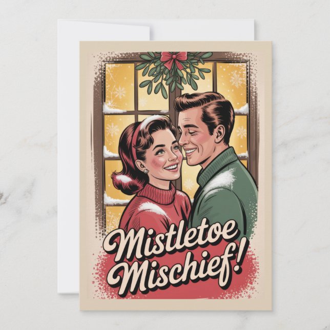 Retro Misteltoe Unfug Weihnachten 1950er Jahre Vin (Vorderseite)