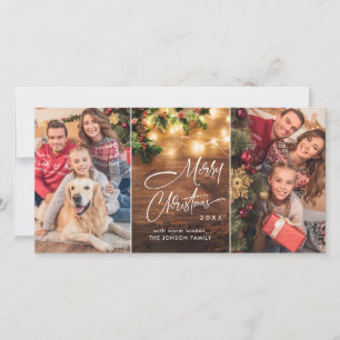 Retro Mistletoe Rustic Frohe Weihnachtsgrüße Feiertagskarte