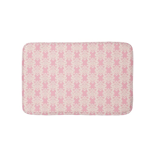 Retro mit Blumendamast Badematte (Vorderseite)