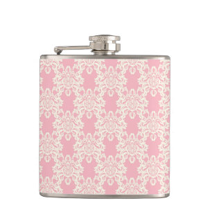 Retro mit Blumendamast Flachmann