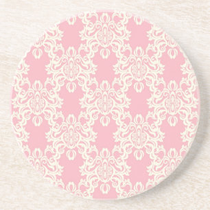 Retro mit Blumendamast Sandstein Untersetzer