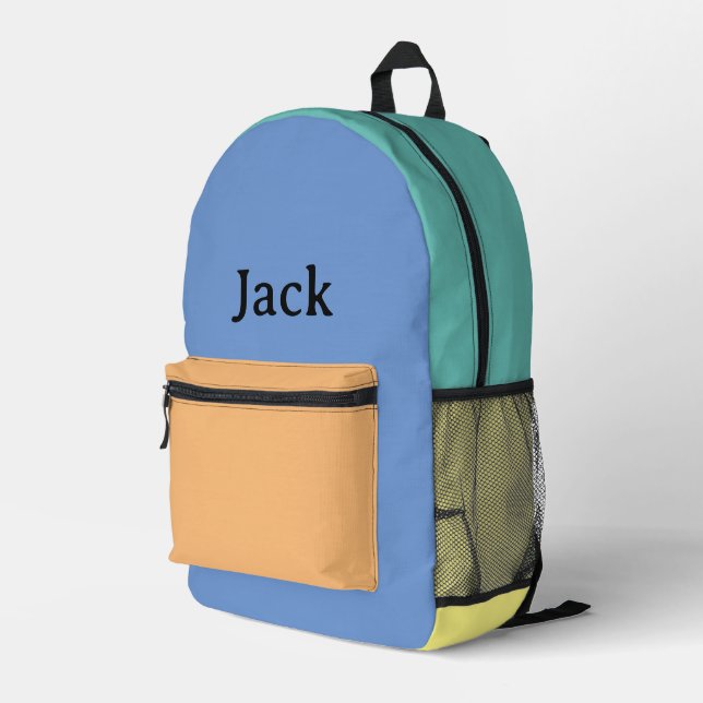 Retro Mit Monogramm Bedruckter Rucksack (Rückseitige Ecke Rechts)