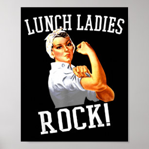 Retro-Mittagessen-Damen rocken Cafeteria-Mitarbeit Poster