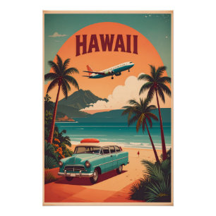 Retro-Mitte des Jahrhunderts 50er Hawaii-Reise-Tou Poster