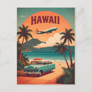 Retro-Mitte des Jahrhunderts 50er Hawaii-Reise-Tou Postkarte