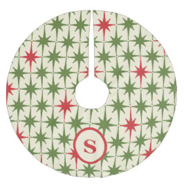 Retro Mitte des Jahrhunderts Atomic Christmas Star Polyester Weihnachtsbaumdecke