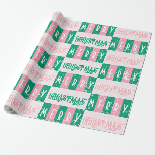 Retro Mitte des Jahrhunderts Frohe Weihnachten Ros Geschenkpapier