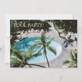 Retro Mitte des Jahrhunderts Inspiriert Pool Party Einladung