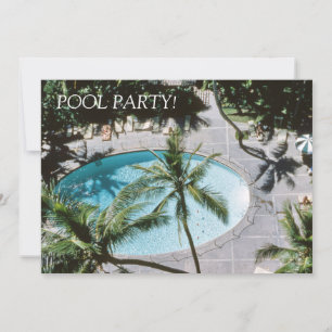 Retro Mitte des Jahrhunderts Inspiriert Pool Party Einladung