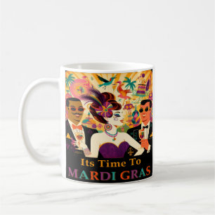 Retro-Mitte-des-Jahrhunderts Mardi-Gras-Cocktailpa Kaffeetasse