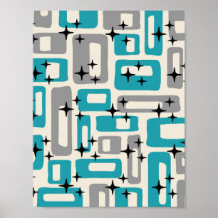 Retro Mitte des Jahrhunderts Moderne Abstrakt Poster
