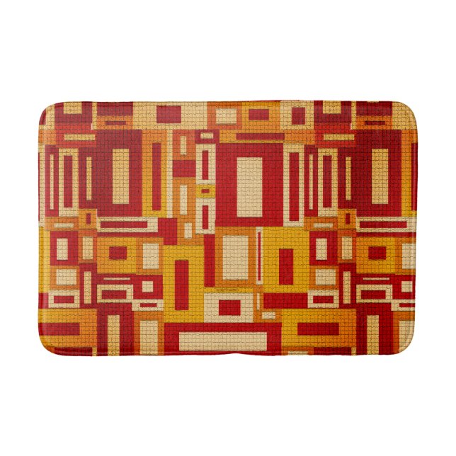 Retro Mitte des Jahrhunderts moderne Geometrics Badematte (Vorderseite)