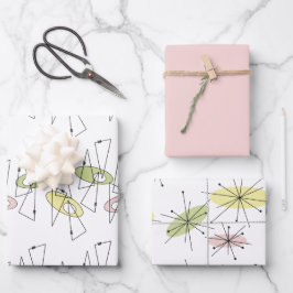 Retro Mitte des Jahrhunderts Moderne jeden Augenbl Geschenkpapier Set