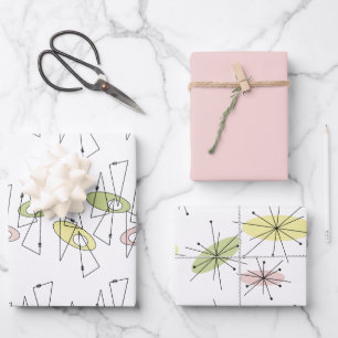 Retro Mitte des Jahrhunderts Moderne jeden Augenbl Geschenkpapier Set