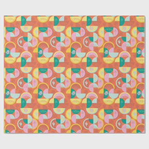 Retro Mitte des Jahrhunderts Moderne Sonnige Palms Geschenkpapier