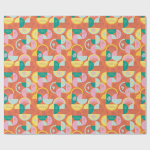 Retro Mitte des Jahrhunderts Moderne Sonnige Palms Geschenkpapier