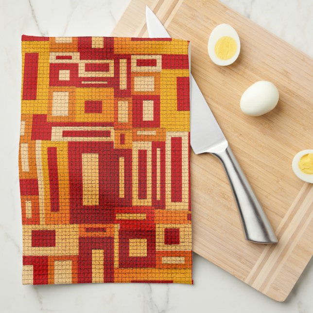Retro Mitte des Jahrhunderts modernes Geometrics Handtuch (Viertel Falte)