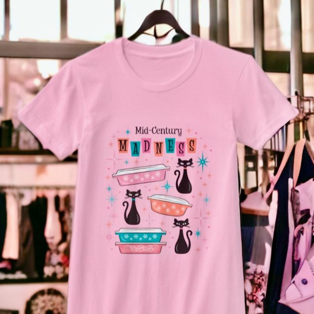 Retro Mitte des Jahrhunderts Schwarze Katzen Vinta T-Shirt (Von Creator hochgeladen)