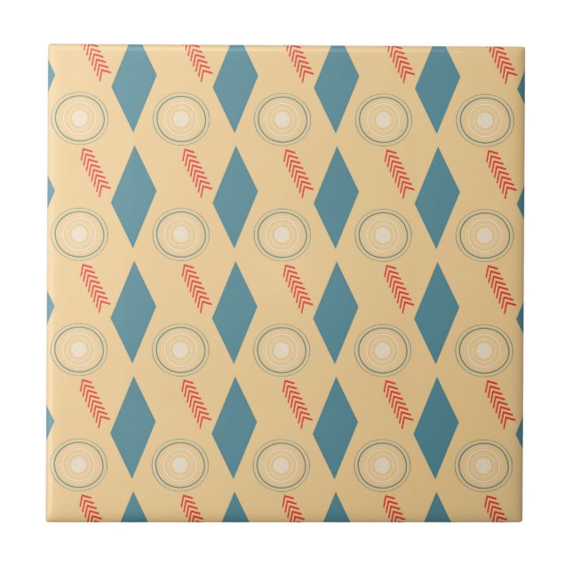 Retro Mitte- des Jahrhundertsmoderne Fliese (Vorderseite)