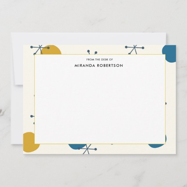 Retro Mitte Jahrhundert Moderne Mitteilungskarten (Vorderseite)