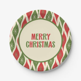 Retro Mitte Jahrhundert Moderner Niedlicher 50er F Pappteller