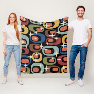 Retro Mitte Jahrhundert Modernes Abstrakt Fleecedecke