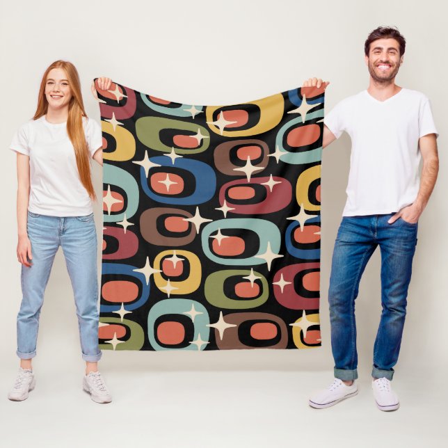 Retro Mitte Jahrhundert Modernes Abstrakt Fleecedecke (Beispiel)