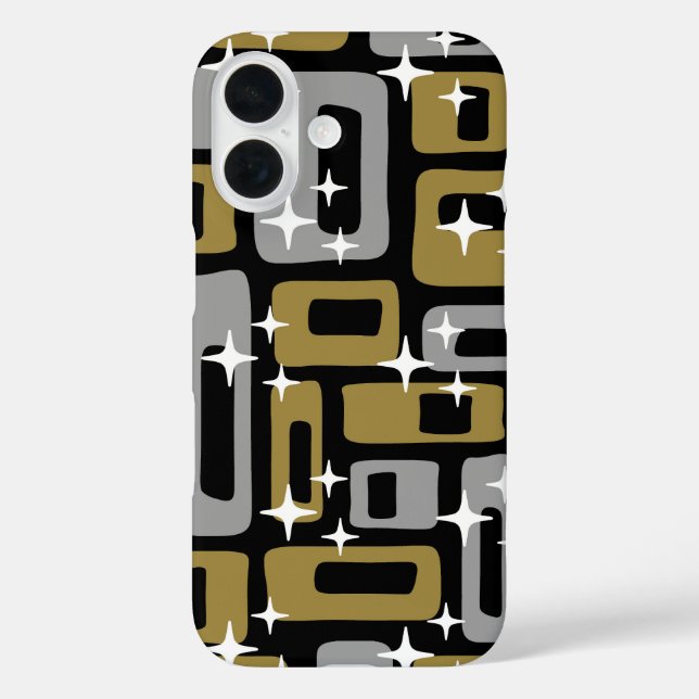 Retro Mitte Jahrhundert Modernes Abstrakt iPhone 16 Hülle (Rückseite)