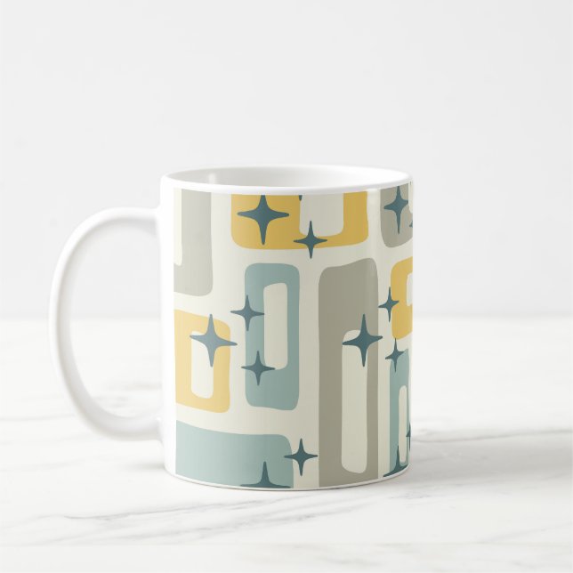 Retro Mitte Jahrhundert Modernes Abstrakt Kaffeetasse (Links)